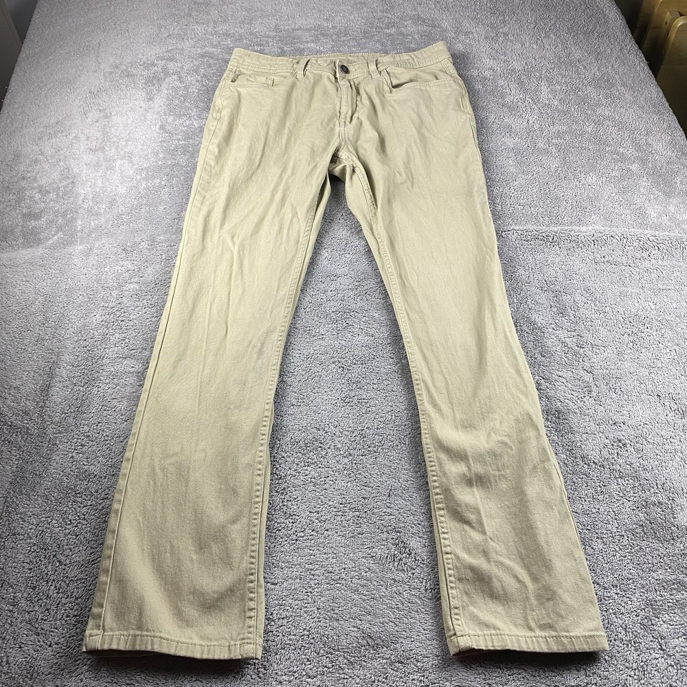 JACHS New York Pants Mens 32x30 Beige Straight Leg Slim Mid Rise